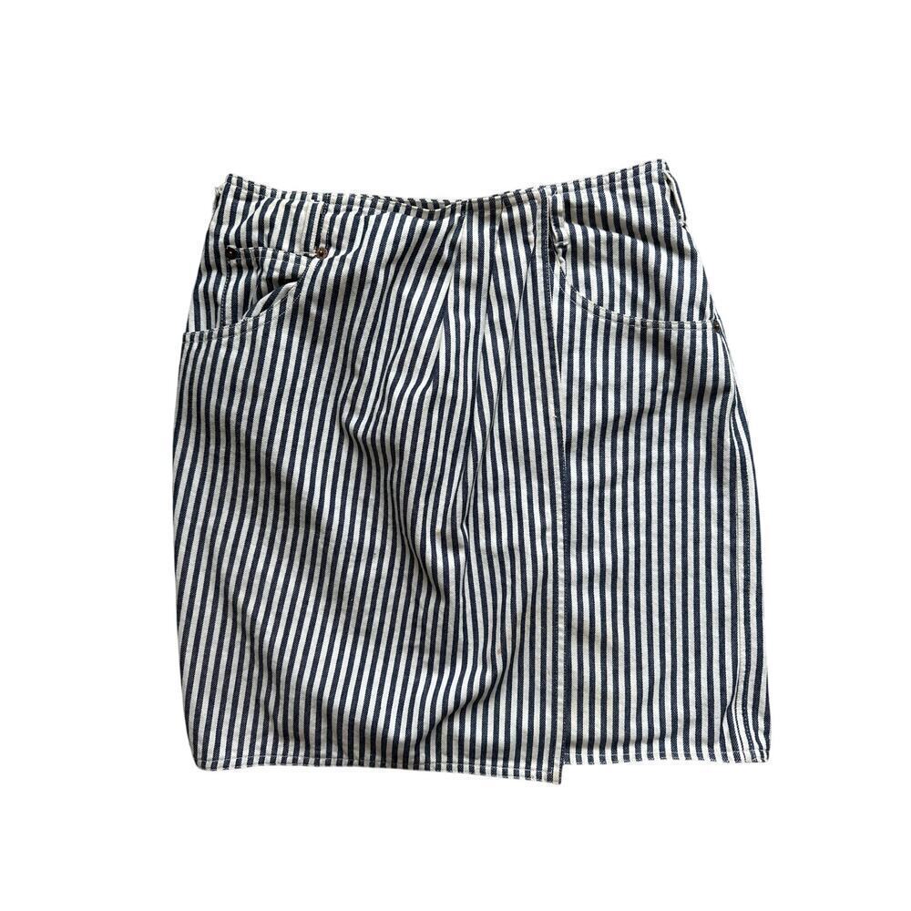 Vintage Women's Michael Kors Collection Striped Cotton Skirt Made in Italy 90s S
